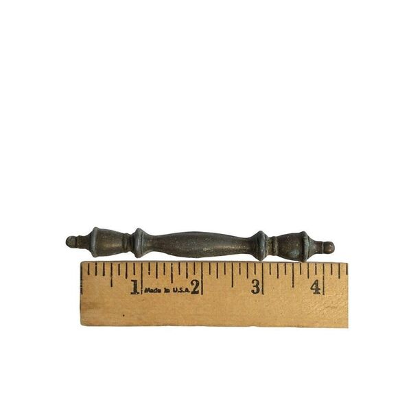Vintage Cabinet Handle Drawer Pull Solid Brass Hardware - Picture 2 of 4
